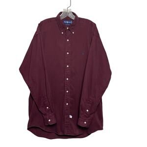 Polo Ralph Lauren Men’s Medium Burgundy Cotton Button Down Shirt  "Blue Pony"